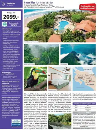 Lidl Costa Rica Rundreise & Baden Angebot