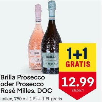 MPreis Brilla Prosecco Oder Prosecco Rosé Milles DOC 750ml Angebot