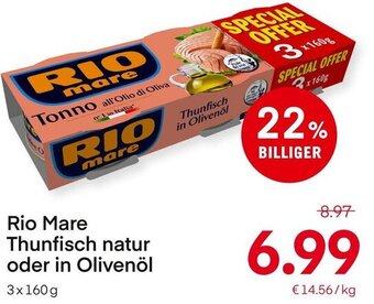 MPreis Rio Mare Thunfisch Natur oder In Olivenöl 3x160g Angebot
