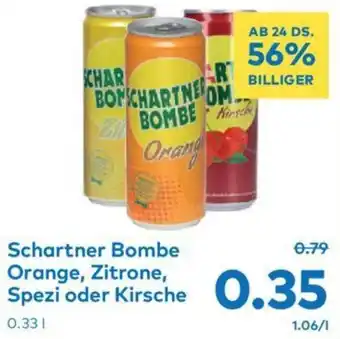 T&G Schartner Bombe Orange, Zitrone, Spezi oder Kirsche T&G 0.33 Liter 1 Dose Angebot