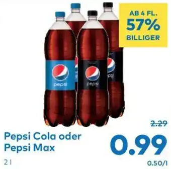 T&G Pepsi Cola oder Pepsi Max T&G 2 Liter 1 Flasche Angebot