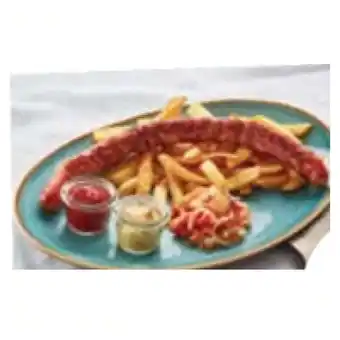 Maximarkt maxi.restaurant Riesen Berner mit Pommes, Senf, Paprika-Tomatendip und Rohkostsalat Maximarkt 1 Set Angebot