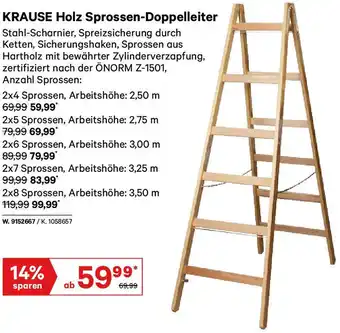 Lagerhaus KRAUSE Holz Sprossen-Doppelleiter Angebot