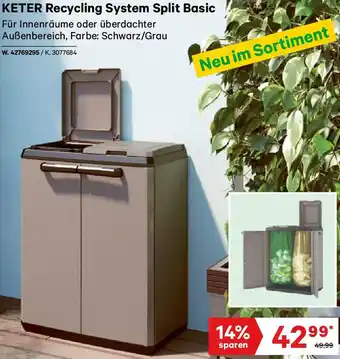 Lagerhaus KETER Recycling System Split Basic Angebot
