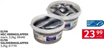 Transgourmet ELFIN MSC HERINGSLAPPEN marin. 3,2kg, SALZHERINGSLAPPEN 3,2kg Angebot