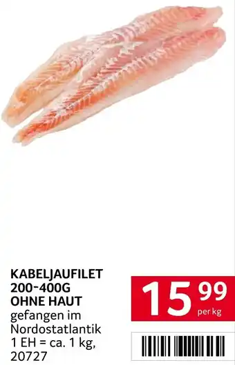 Transgourmet KABELJAUFILET 200-400G OHNE HAUT, 1kg Angebot