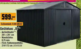 Hornbach Gerätehaus Angebot
