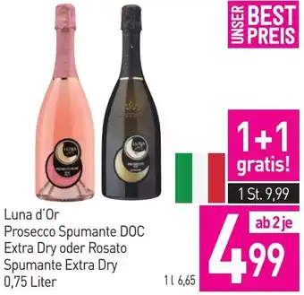 Sutterlüty Luna d'Or Prosecco Spumante DOC Extra Dry oder Rosato Spumante Extra Dry 0,75 Liter Angebot