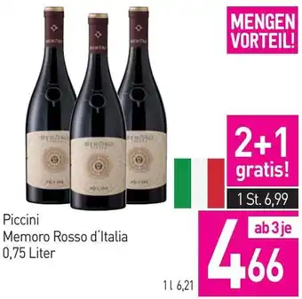 Sutterlüty Piccini Memoro Rosso d'Italia 0,75 Liter Angebot