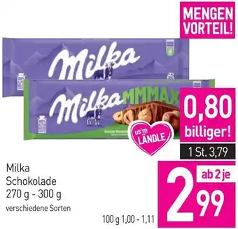 Sutterlüty Milka Schokolade 270 g - 300 g Angebot