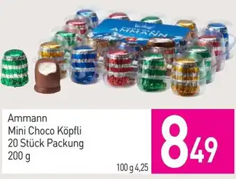 Sutterlüty Ammann Mini Choco Köpfli 20 Stück Packung 200 g Angebot