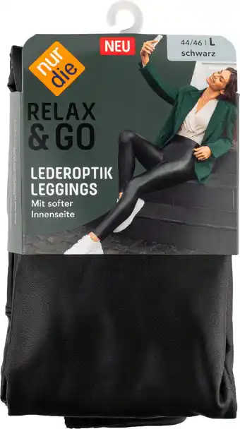 dm nur die Relax & Go Lederoptik Leggins Damen schwarz, Gr. 44/46 Angebot