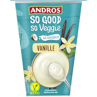 Metro ANDROS Kokosjoghurt SO GOOD so Veggie Vanille, Preisangabe ohne MwSt. (Preis inkl. MwSt. 1,75 €), METRO 350 Gramm 1 Becher Angebot
