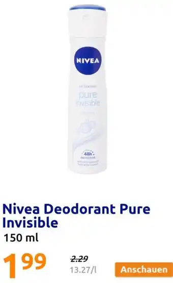 Action Nivea Deodorant Pure Invisible Angebot