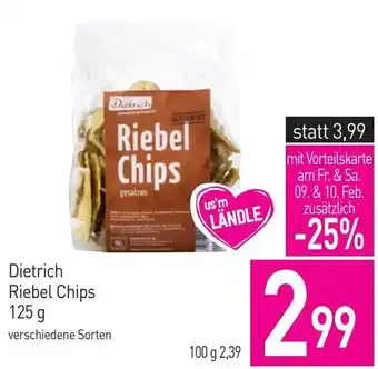 Sutterlüty Dietrich Riebel Chips 125 g Angebot