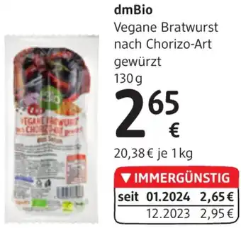 dm dmBio Vegane Bratwurst nach Chorizo-Art gewürzt Angebot
