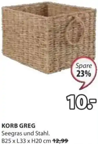 JYSK KORB KORB GREG Seegras Angebot
