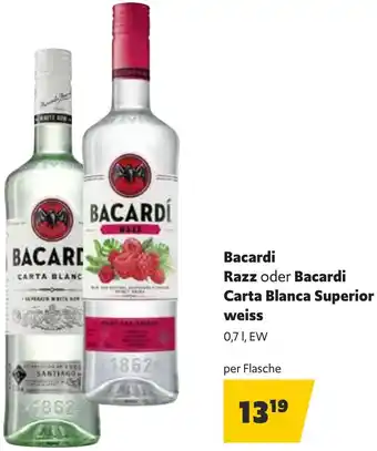 Eurogast Grissemann Bacardi Razz, Bacardi Carta Blanca Superior weiss 0.7L Angebot