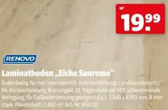 Hagebau Laminatboden Eiche Sanremo Angebot