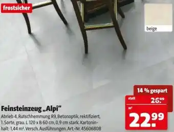 Hagebau Feinsteinzeug Alpi Angebot