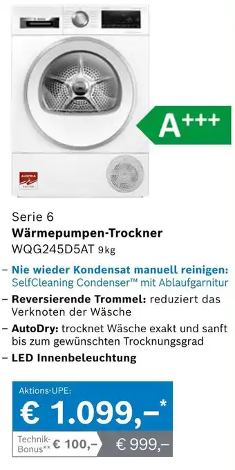 Bosch Professional Wärmepumpen Trockner Angebot