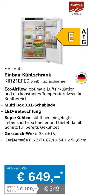 Einbau-Kühlschrank