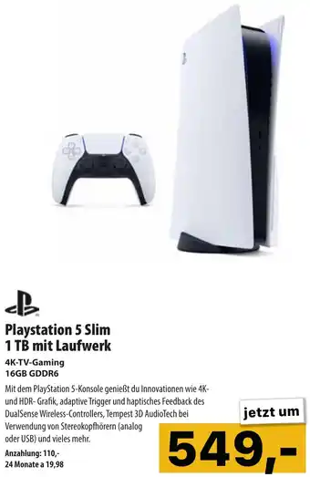 Playstation 5 Slim 1 TB mit Laufwerk