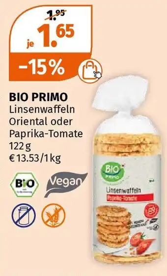 Müller BIO PRIMO Linsenwaffeln Oriental oder Paprika-Tomate 122g Angebot
