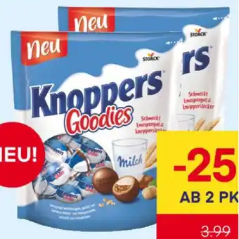 MPreis Storck Knoppers Goodies verschiedene Sorten MPREIS 180 Gramm 1 Packung Angebot