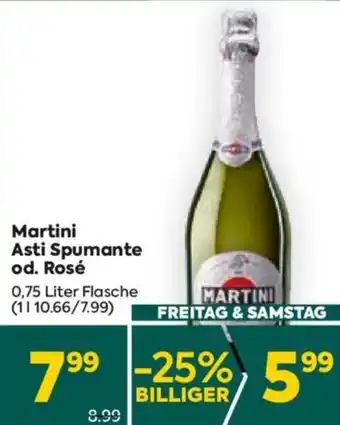 Billa Martini Asti Spumante od. Rosé 0.75 Liter Angebot