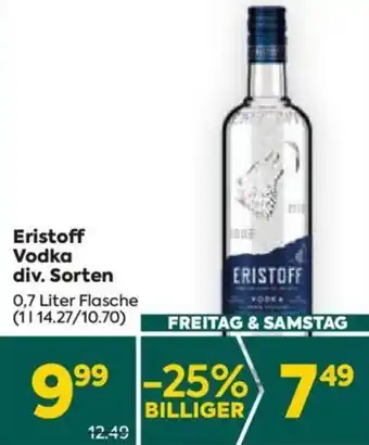 Billa Eristoff Vodka 0.7 Liter Angebot