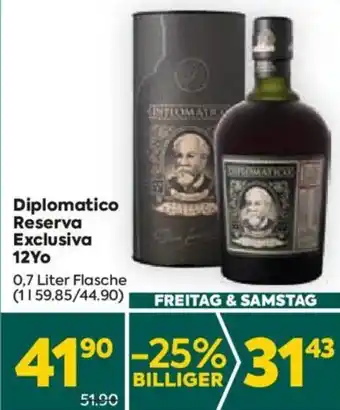 Billa Diplomatico Reserva Exclusiva 12Yo 0.7 Liter Flasche Angebot