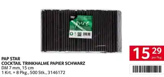 Transgourmet PAP STAR COCKTAIL TRINKHALME PAPIER SCHWARZ DM 7 mm, 15 cm Angebot