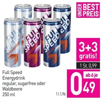 Sutterlüty Full Speed Energydrink regular, sugarfree oder Waldbeere 250 ml Angebot