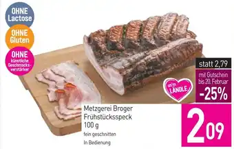 Sutterlüty Metzgerei Broger Frühstücksspeck 100 g Angebot