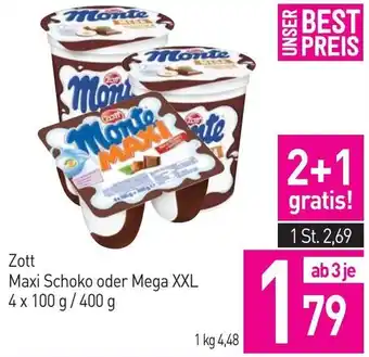 Sutterlüty Zott Maxi Schoko oder Mega XXL 4 x 100 g/400 g Angebot