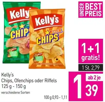 Sutterlüty Kelly's Chips, Ofenchips oder Riffels 125 g - 150 g Angebot