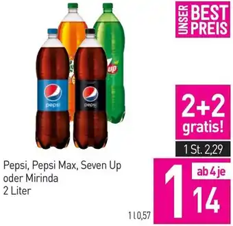 Sutterlüty Pepsi, Pepsi Max, Seven Up oder Mirinda 2 Liter Angebot