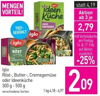 Sutterlüty iglo Röst-, Butter-, Cremegemüse oder Ideenküche 300g-500g Angebot