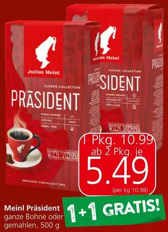 Spar Meinl Präsident, 500 g Angebot