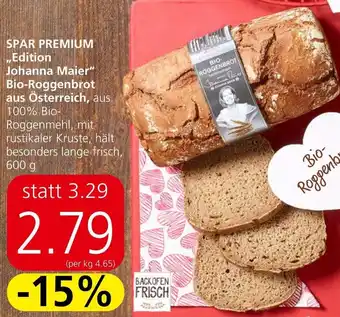 Spar SPAR PREMIUM Edition Johanna Maier" Bio-Roggenbrot aus Österreich Angebot