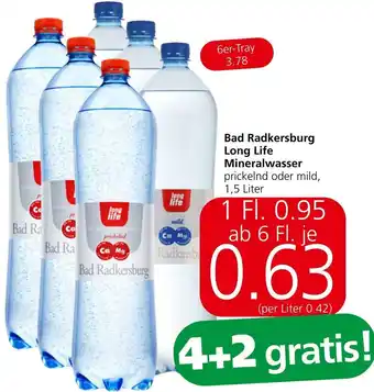 Spar Bad Radkersburg Long Life Mineralwasser, 1.5 Liter Angebot