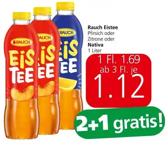 Spar Rauch Eistee Pfirsich oder Zitrone oder Nativa , 1Liter Angebot