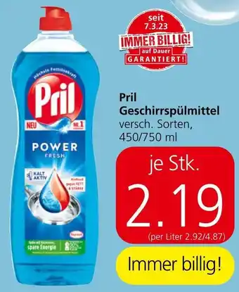 Spar Pril Geschirrspülmittel versch. Sorten, 450/750 ml Angebot