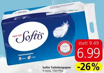 Spar Softis Toilettenpapier 4-lagig, 16er-Pkg Angebot