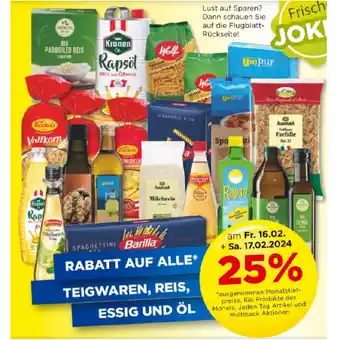 Unimarkt 25% RABATT AUF ALLE TEIGWAREN, REIS, ESSIG UND ÖL Unimarkt Angebot