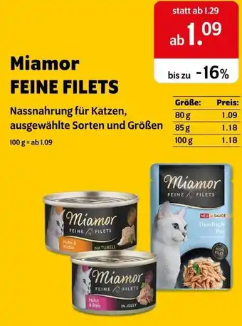 Das Futterhaus Miamor FEINE FILETS Angebot
