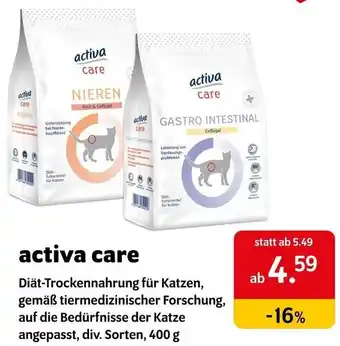 Das Futterhaus activa care Angebot