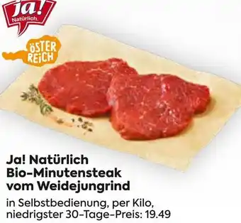 Billa Ja! Natürlich Bio-Minutensteak vom Weidejungrind Angebot