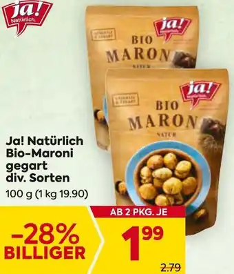 Billa Ja! Natürlich Bio-Maroni gegart Angebot